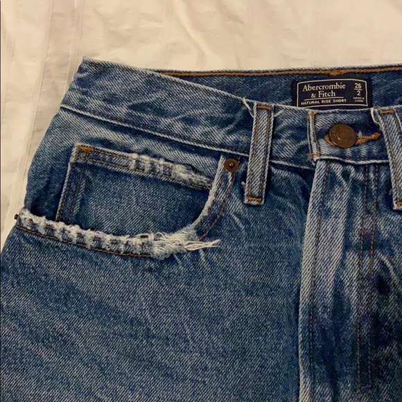 Abercrombie Natural Waist High Rise Denim Shorts - Picture 2 of 5
